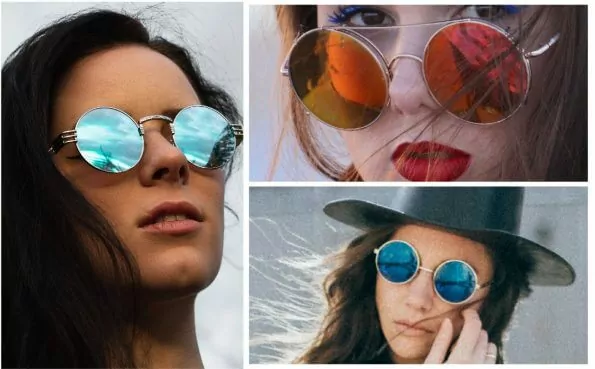 3 Girls is Wearing Different Colour Mirrored Lense Glasses