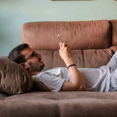 A Boy is using CellPhone