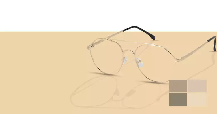 White EyeGlasses with Peach Colour Background